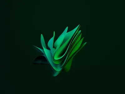 windows 11 abstract thing green 3D model