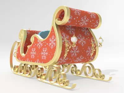 Santa Claus Sleigh 3D model