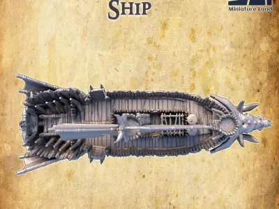 Orc Raiding Ship Tabletop Terrain 28 MM 3D print model