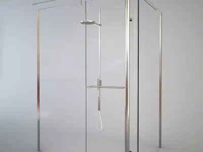 TDA Still Angolo Shower Cabin and Fantini Zen Shower 3D model