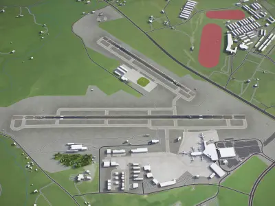 Lexington Airport Low-poly 3D model
