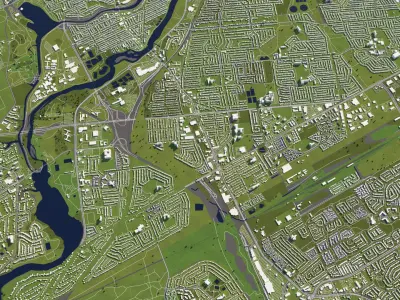 Ottawa Canada 50x50km 3D City Map 3D model