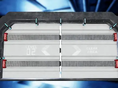 Scifi Space and Bunker doors 3D model PBR textures Low-poly 3D model