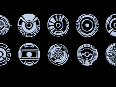 Sci-fi Hologram Base Mesh Vol 2 Low-poly 3D model