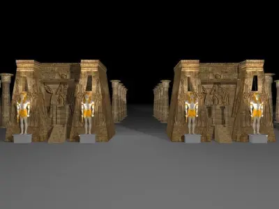 Ancient pharaonic Temple in Egypt 3D model