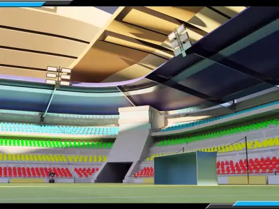 Low Poly Model Large Stadium Low-poly 3D model