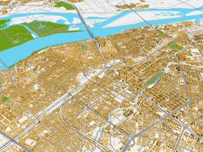 Haerbin City urban planning maquett  building 3D Topography 3D model