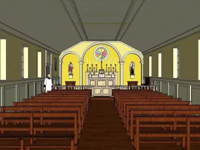 Architecture-Religion-God-Culture-Temple-0285 house with roof 3D model