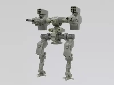 Mecha - Prototype 005 Low-poly 3D model