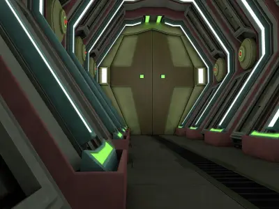Sci fi corridor 3D model