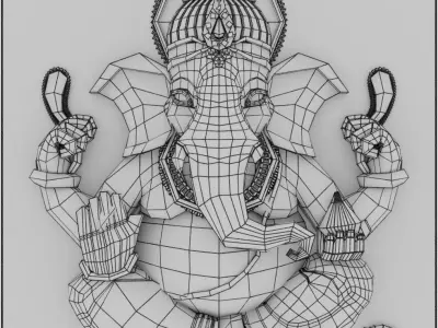 Ganesha Copper Patina Low-poly 3D model