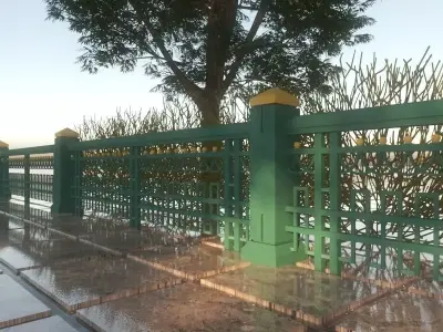 Egyptian historical fence  Low-poly 3D model