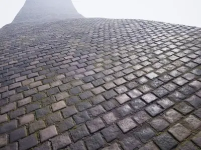 Procedural cobblestone material Low-poly 3D model