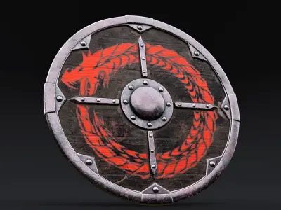 Viking Shield - Dragon 3D model