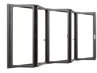 Harmonica accordion 5-Leaf Sliding Aluminum Door  - window frame 3D model