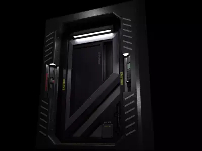 Sci-Fi Slide Door 3D model