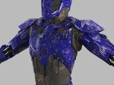 Kandas the advanced robot knight Low-poly 3D model