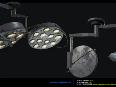 Large Operating Lamp Low-poly 3D model