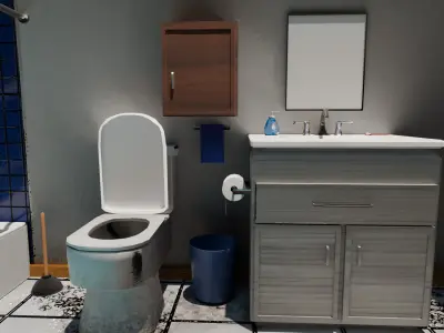 3D Modeled Bathroom Set 3D model