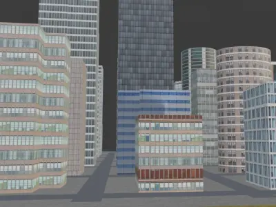 Huge city Free low-poly 3D model