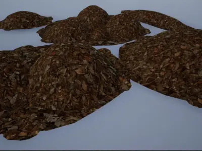 Fallen Leaf Piles and Stacks Low-poly 3D model