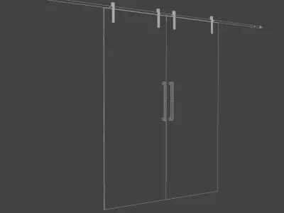 Glass slide doors 3D model