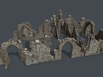 Ruin Gate Low-poly 3D model