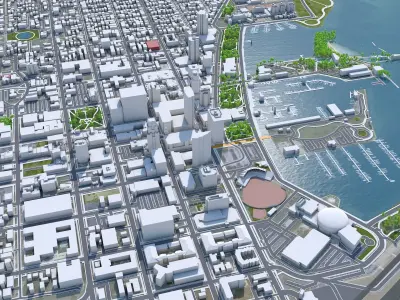 Saint Petersburg Downtown Florida USA Low-poly 3D model