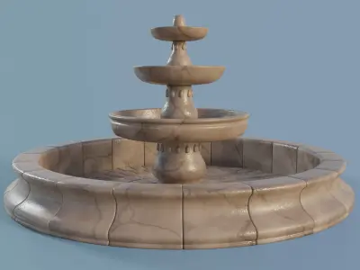 Marble Fountain Low-poly 3D model