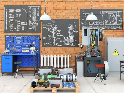 Mechanical press - Collection for industrial interior one 3D model