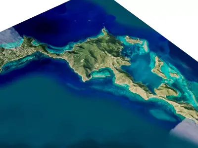 Virgin Gorda Island Full 3D model terrain 3D model