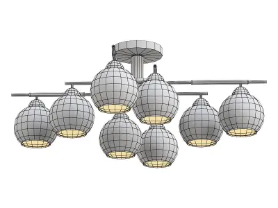 de-markt-gamburg-605014606 six light brass ceiling fixture wi... 3D model