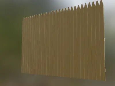 Spruce Fence  Low-poly 3D model