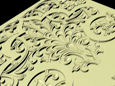 Central decor ornament for furniture 3D model 1110