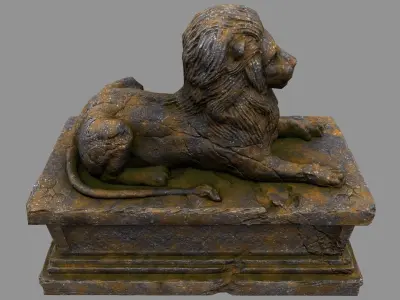 Lion Statue 16 Low-poly 3D model