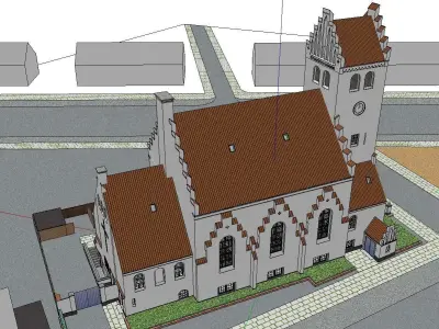 Architecture-Religion-God-Culture-Temple-0282 church with ste... 3D model