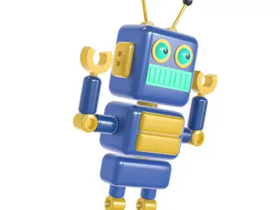 cute robot character android cyborg battle alien droid toy 3D model