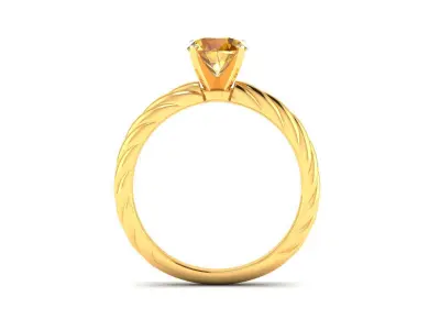 Solitaire Wedding Engagement Ring 3D print model 10