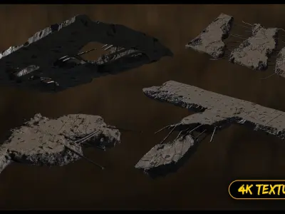  Collapsed Damaged Destroyed Post Apocalyptic Ceilings and Roofs Vol 01 