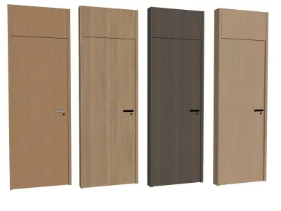 door Modern Wooden Interior Door with Furniture architectural 3D model shop
