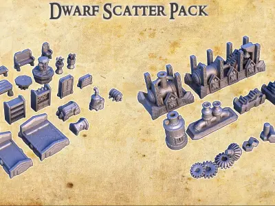 Dwarf Scatter Pack Tabletop Terrain 28MM 3D print model 3D print model