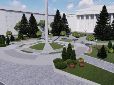 3d model of a flagpole 3D model