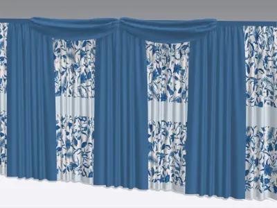Curtain Low-poly 3D model