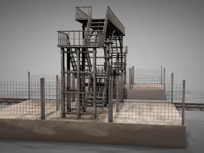 Abandoned Railway Overpass v3 3D model
