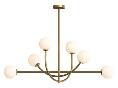 light aged brass and opal pendant 3D model