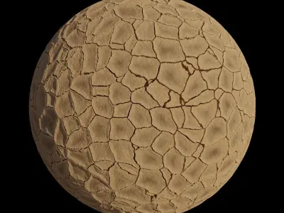 PBR  Pfotorealistic Dry Desert Cracked Ground Material  Texture