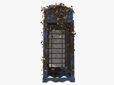 Rusty Telephone Box with Ivy 3D model