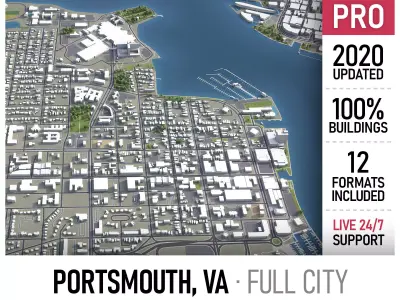 Portsmouth Low-poly 3D model