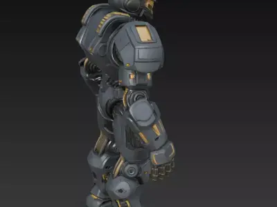 Dark Armored Mech Titan - Futuristic Sci-Fi Robot 3D Model 3D print model