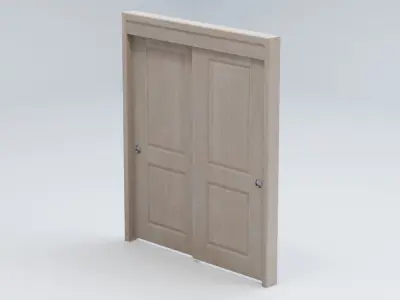 Sliding Closet Double Door 3D model